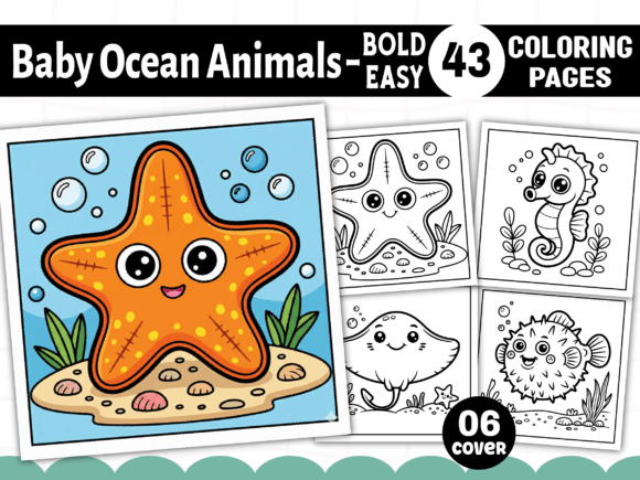 Baby Ocean Coloring Pages Bold Easy Graphics