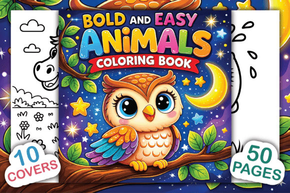 Bold and Easy Animals Coloring Pages Graphics
