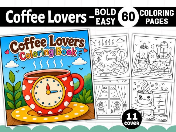 Bold Easy Coffee Lovers Coloring Book