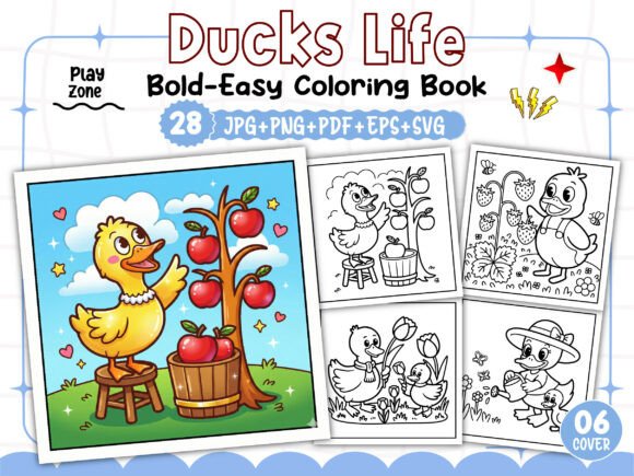Bold Easy Ducks Life Coloring Pages