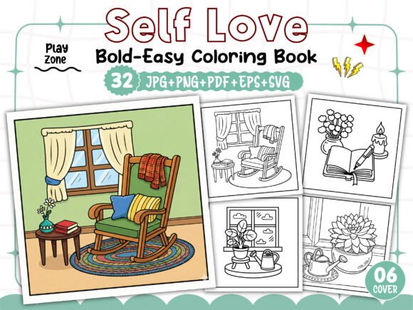 Bold Easy Self Love Coloring Pages Graphics