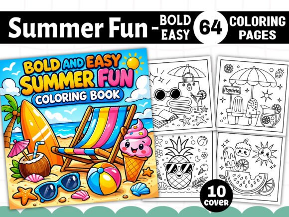 Bold Easy Summer Fun Coloring Pages Graphics
