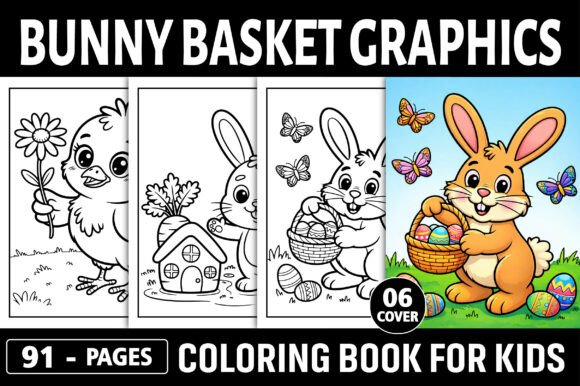 Bunny Basket Graphics Coloring Pages