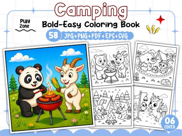 Camping Cozy Bold and Easy Coloring Book: Graphics & Coloring Pages