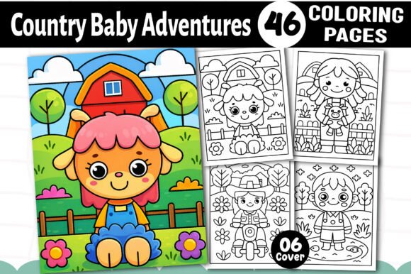 Country Baby Adventures Coloring Pages Graphics