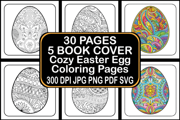 Cozy Easter Egg Coloring Pages: Graphics & Coloring Pages