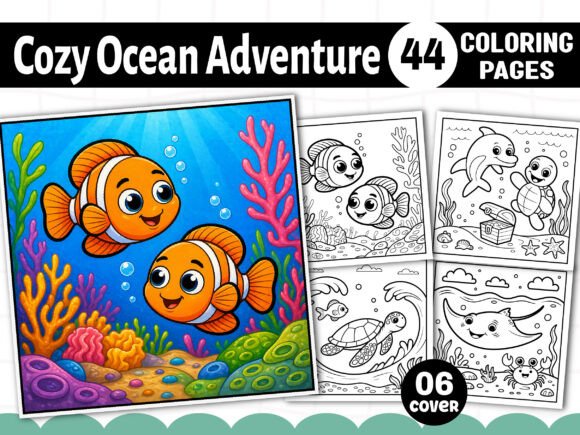 Cozy Ocean Adventure Coloring Pages & Graphics
