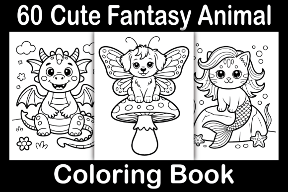 Cute Fantasy Animal Coloring Pages Graphics