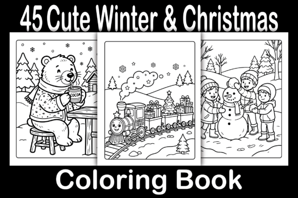 Cute Winter Christmas Coloring Pages & Graphics