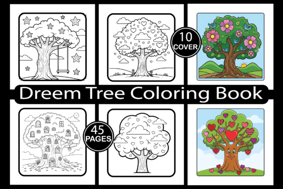 Dreem Tree Coloring Book: Graphics & Coloring Pages