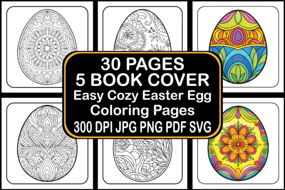 Easy Cozy Easter Egg Coloring Pages Graphics