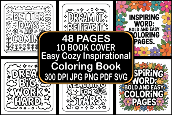 Easy Cozy Inspirational Coloring Book
