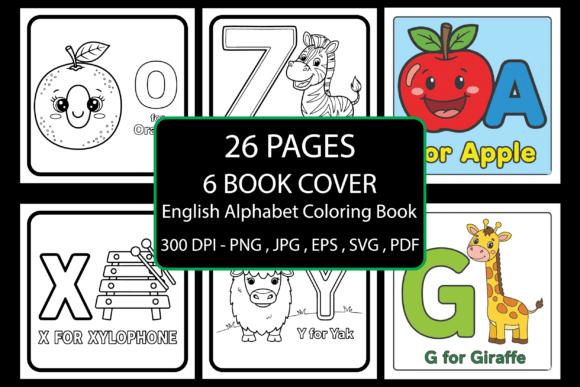 English Alphabet Coloring Book: Graphics & Coloring Pages