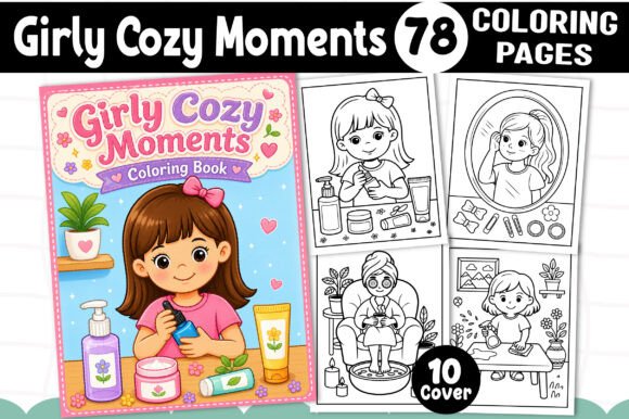Girly Cozy Moments Coloring Pages & Graphics