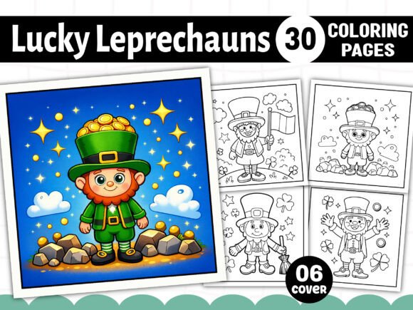 Lucky Leprechauns Coloring Pages Graphics