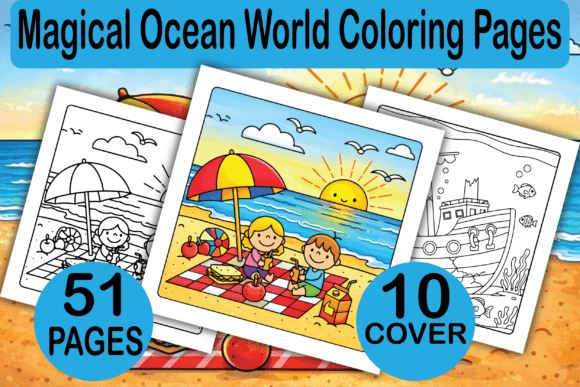 Magical Ocean World Coloring Pages & Graphics