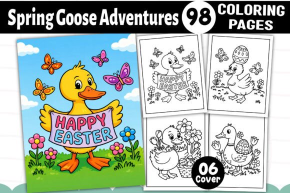 Spring Goose Adventures Coloring Book: Graphics & Coloring Pages
