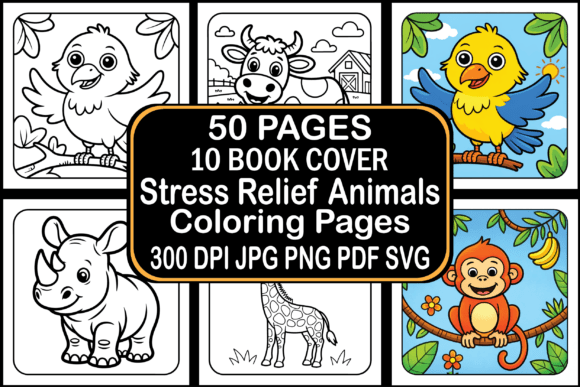 Stress Relief Animals Coloring Pages Graphics