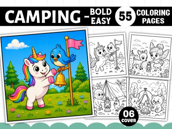 Summer Camping Cozy Cute Coloring Book: Graphics & Coloring Pages