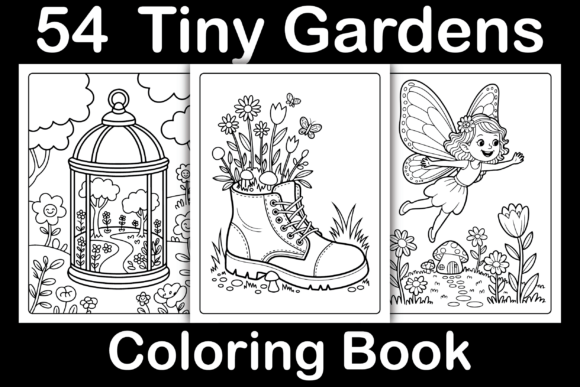 Tiny Gardens Coloring Book: Graphics & Coloring Pages