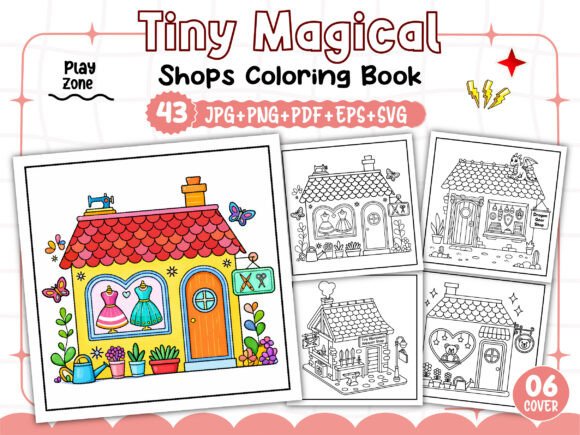 Tiny Magical Shops Coloring Book