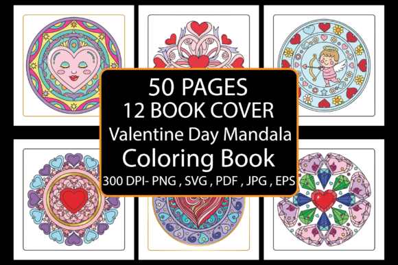 Valentine Day Mandala Coloring Pages Graphics