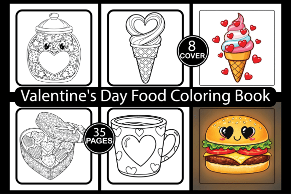Valentine’s Day Food Coloring Pages & Graphics