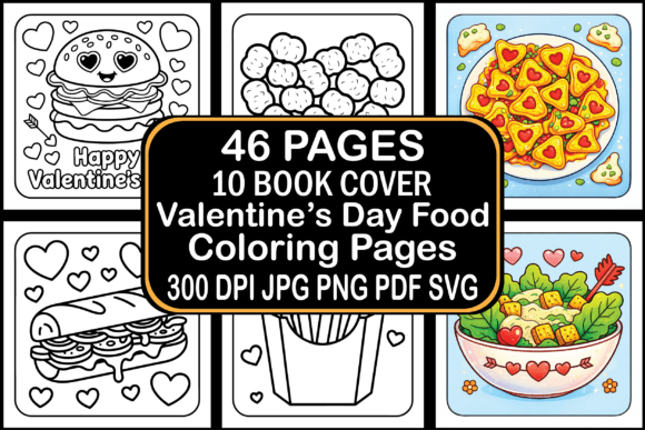 Valentine’s Day Food Coloring Pages Graphics