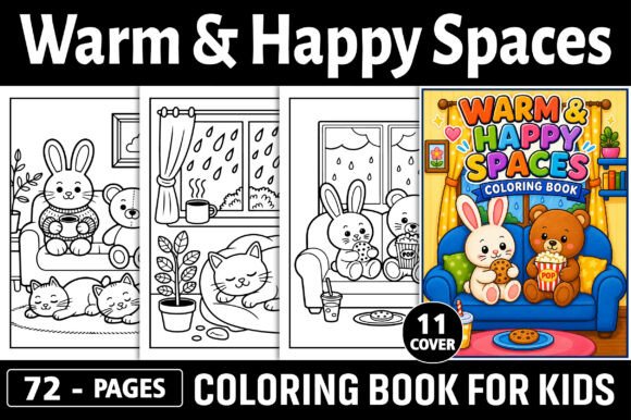 Warm Happy Spaces Coloring Pages Graphics